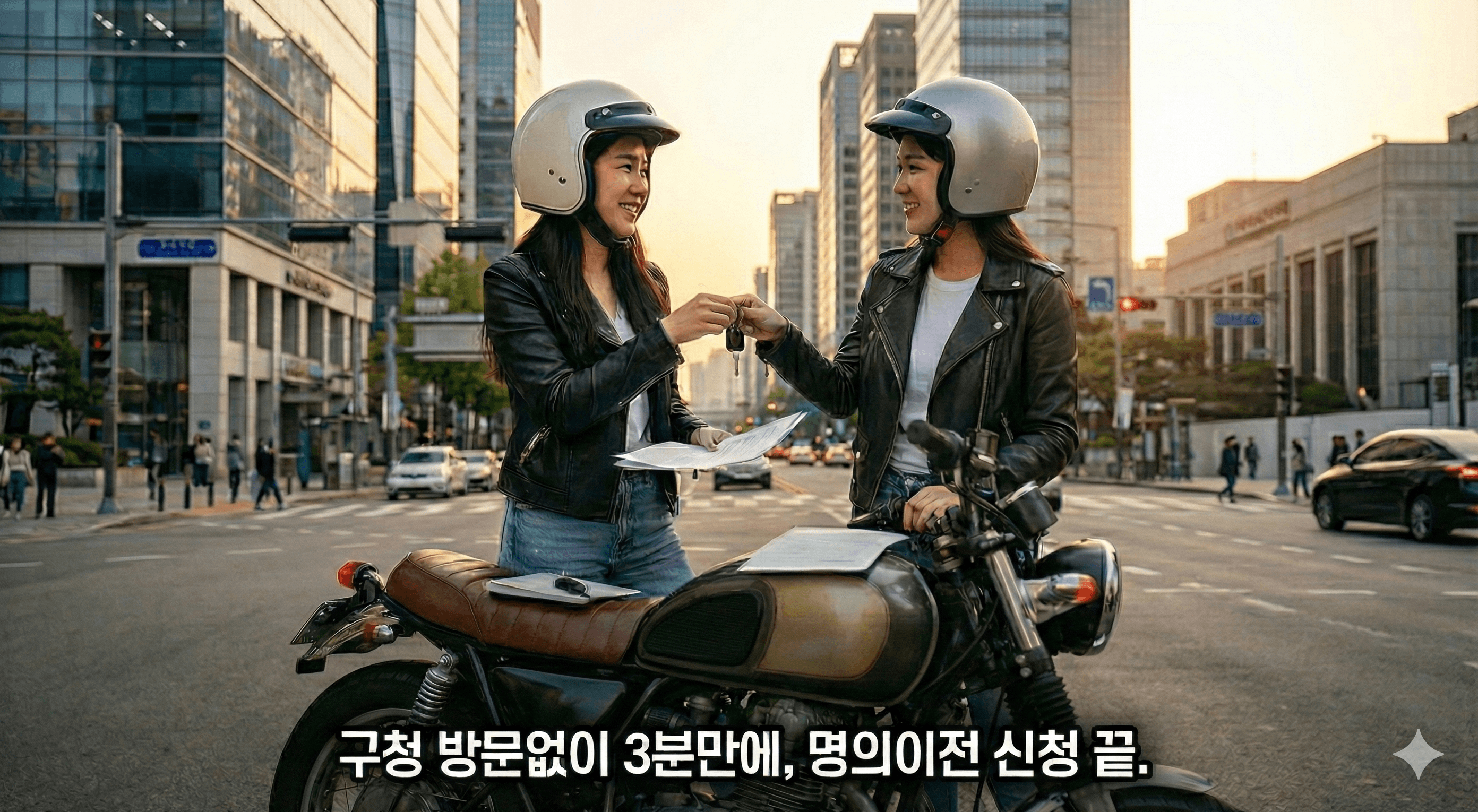 구청방문 없이 3분만에, 명의이전 신청 끝